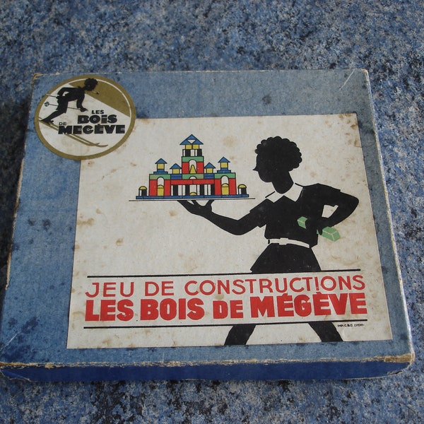 Jeu de Construction en Bois Vintage "Les Bois de Mégève"