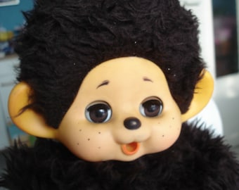 Large Vintage KIKI Monchhichi Plush Toy with Sleepy Eyes