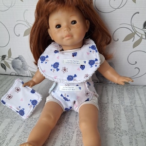 Bib and wipe for 36 cm doll or baby doll