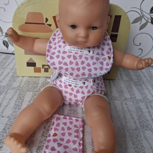 Bib and wipe for 36 cm doll or baby doll