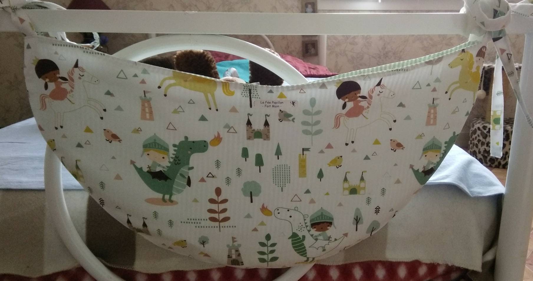 Ensemble Coffret de Naissance avec Hamac A Doudou Pour Bébé, Range Tétine, Jouets Enfant et Sa Poche