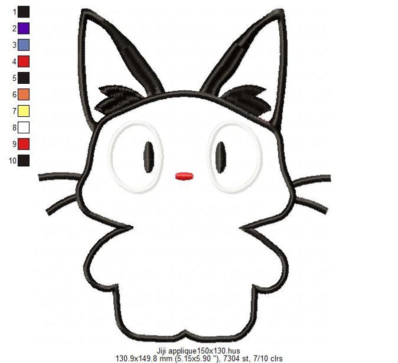 Jiji machine embroidery design applique. Kiki's delivery Etsy