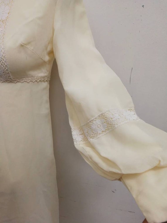 Cream/ pale yellow gauzy evening dress/ bridal/ b… - image 3