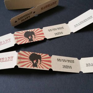 faire part ticket thème cirque (anniversaire, naissance....)