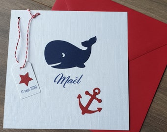 part of marine theme baptism, whale and anchor