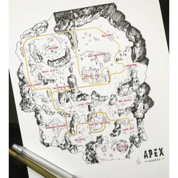 Apex Legends Worlds Edge Map Print Etsy