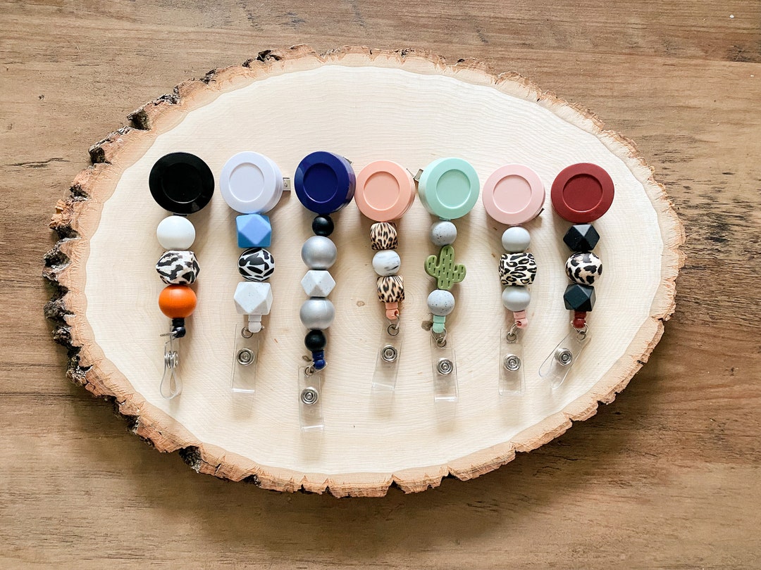 Badge Reels Silicone Bead Badge Reels Teacher Badge Reel Etsy