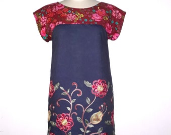 BO-AIME fine embroidered jeans dress from 34 to 50