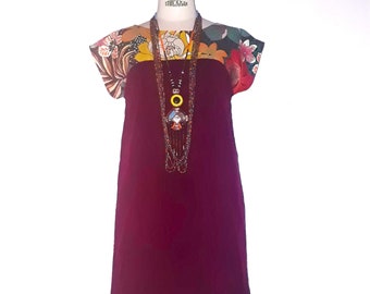 KENZA boho velvet dress from 34 to 50