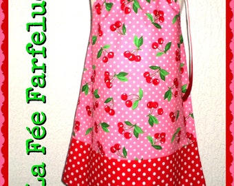 CHERRY PINK ribbon dress from 2 to 10 years