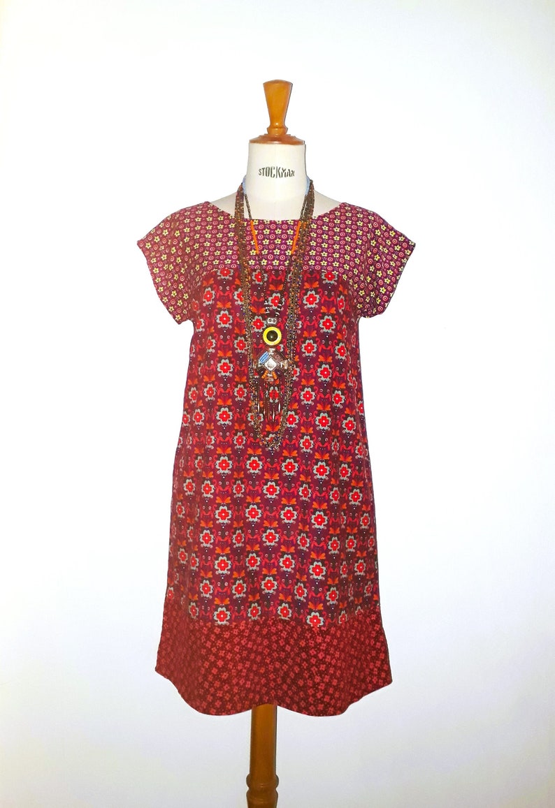 Fine velvet BOHO dress from 34 to 50 image 1