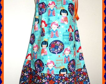 CHINA DOLL kokeshie dress from 2 to 10 years