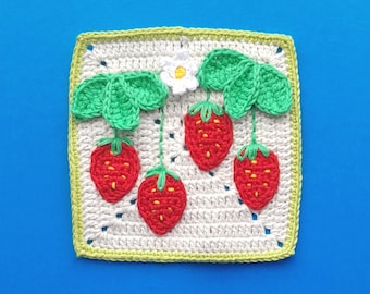 Granny Square Strawberry Pattern (PDF Download)