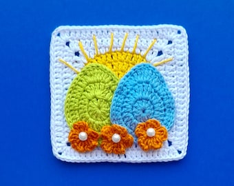 Granny Square Easter Egg Crochet Pattern (PDF Download)
