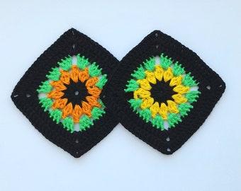 Granny Square Sunflower Pattern, Crochet Granny Square Sunflower Pattern, Crochet Granny Square PDF, Crochet Granny Square Download