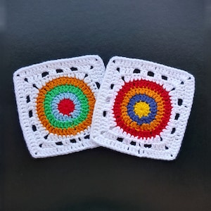 Colorful Granny Square Crochet Pattern (PDF Download)