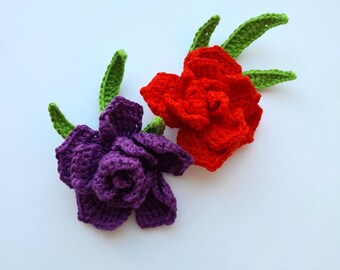 Crochet Rose Pattern: Flower Applique Tutorial (PDF Download)