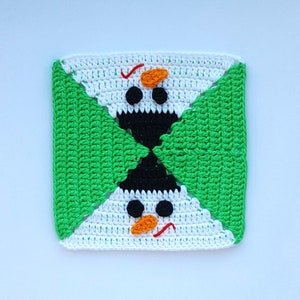 Granny Square Snowman Pattern, Granny Square Christmas Tree Pattern, Christmas Granny Square Pattern, Crochet Granny Square Digital