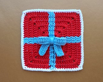 Christmas Gift Granny Square Crochet Pattern (PDF Download)