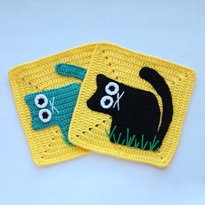 Patrón de gato "Abuela Cuadrada", patrón de gato "Abuela Cuadrada" a crochet, PDF de "Abuela Cuadrada" (gato), descarga de "Abuela Cuadrada", "Abuela Cuadrada Digital"