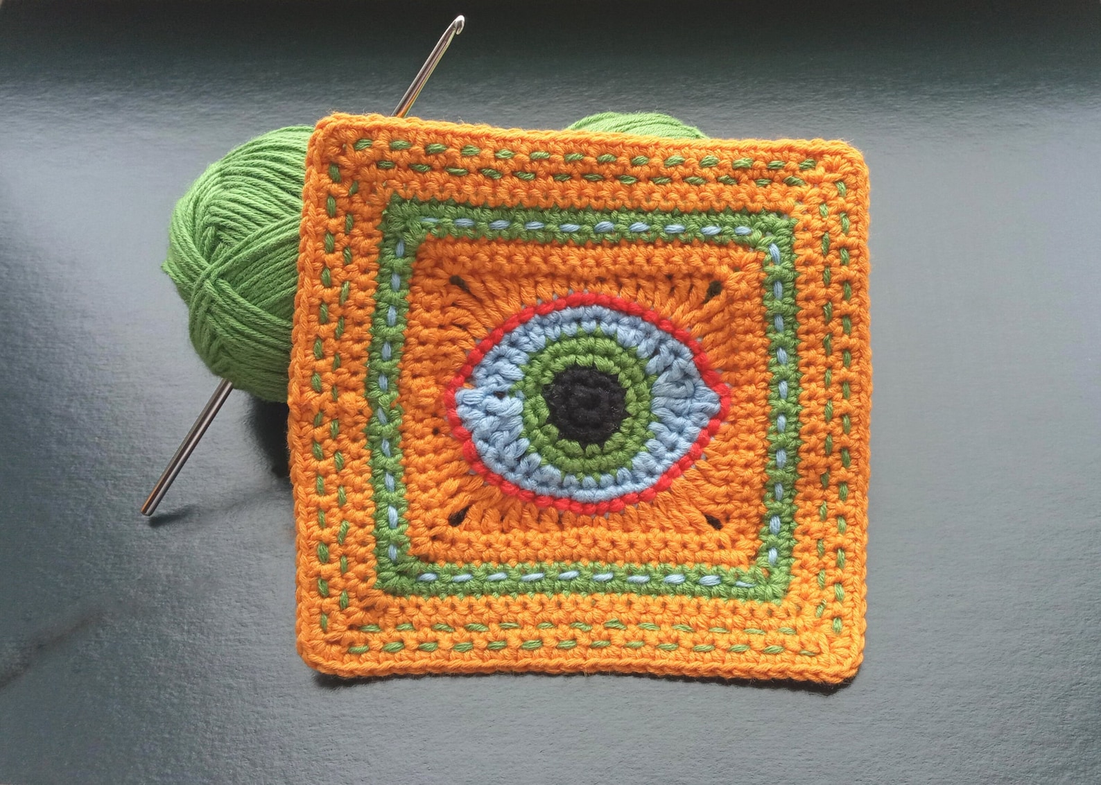 Granny Square Eye Pattern Crochet Cranny Square 4.1 Etsy