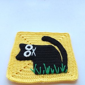 Granny Square Cat Pattern, Crochet Granny Square Cat Pattern, Cat ...