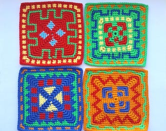 Granny Square Crochet Tapestry Pattern (PDF Download)