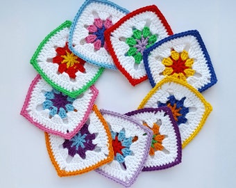 Granny Square Flower Pattern, Crochet Granny Square Pattern, Crochet Granny Square PDF, Crochet Granny Square Download