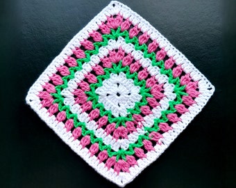 Granny Square Tulip Crochet Pattern (PDF Download)