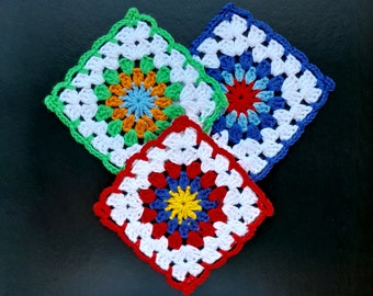 Granny Square Pattern, Crochet Granny Square Pattern, Crochet Granny Square PDF, Crochet Granny Square Digital, Colored Granny Square