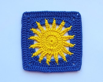 Crochet Granny Square Sun Pattern (PDF Download)