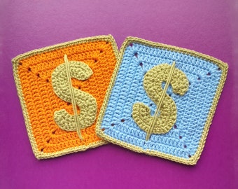Granny Square Dollar Pattern, Crochet Granny Square PDF, Crochet Granny Square Download