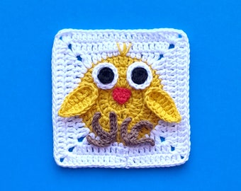 Easter Granny Square Chicken Pattern, Granny Square Chicken Pattern, Crochet Granny Square Pattern, Crochet Granny Square Download