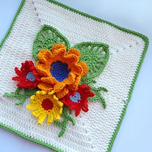 Granny Square Flower Pattern, Crochet Granny Square Pattern, Crochet Granny Square PDF, Granny Square Pattern Download