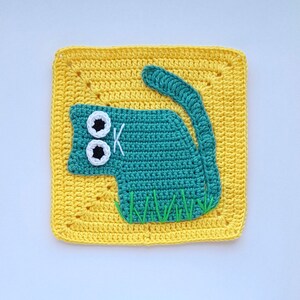 Granny Square Cat Pattern, Crochet Granny Square Cat Pattern, Cat ...