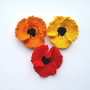 Crochet Poppy Pattern, Crochet Poppy Download, Crochet Poppy Applique, Crochet Tutorial, Crochet Poppy Decor, Crochet Flower Poppy