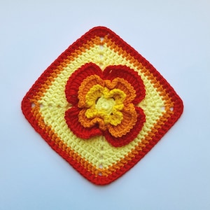 Granny Square Flower Pattern, Crochet Granny Square Flower Tutorial, Crochet Granny Square PDF, Crochet Granny Square Flower Download