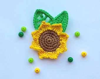 Crochet Sunflower Applique Pattern: Easy Tutorial (PDF Download)