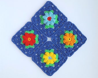 Crochet Flower Granny Square Pattern (PDF Download)