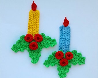 Crochet Christmas Candle Pattern: Easy Holiday Decor (PDF Pattern)