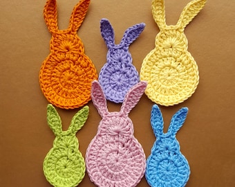 Patrón de aplique de conejito de Pascua a crochet (PDF)