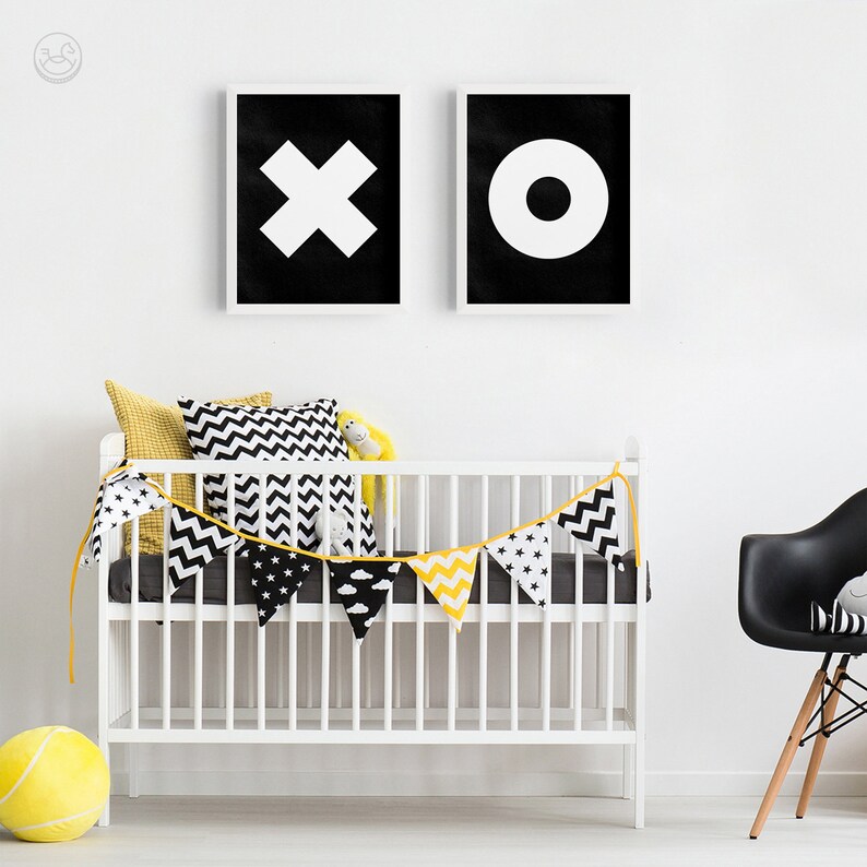 Printable Wall Art Nursery Print XO Minimal Swiss Typography Poster XO Wall Decor Modern Scandi Wall Art Office Decor Black and White