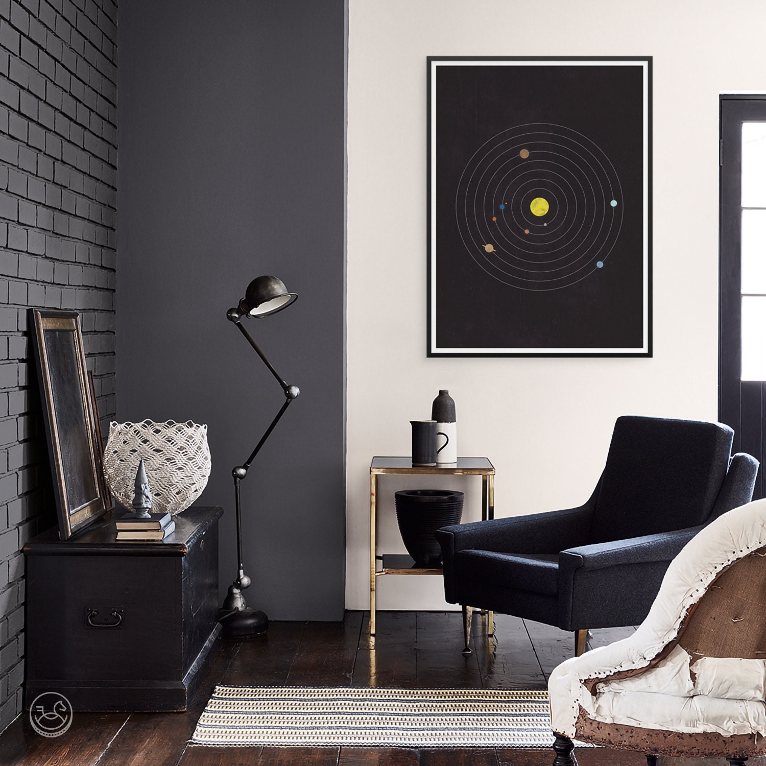 Solar System Art Print, Astronomy Wall Art, Minimal, Vintage Art Print ...