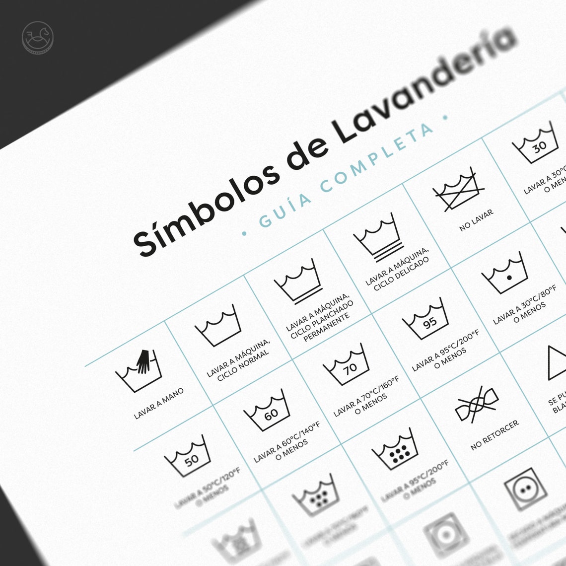 Spanish Laundry Room Complete Symbols Guide Símbolos De Etsy UK
