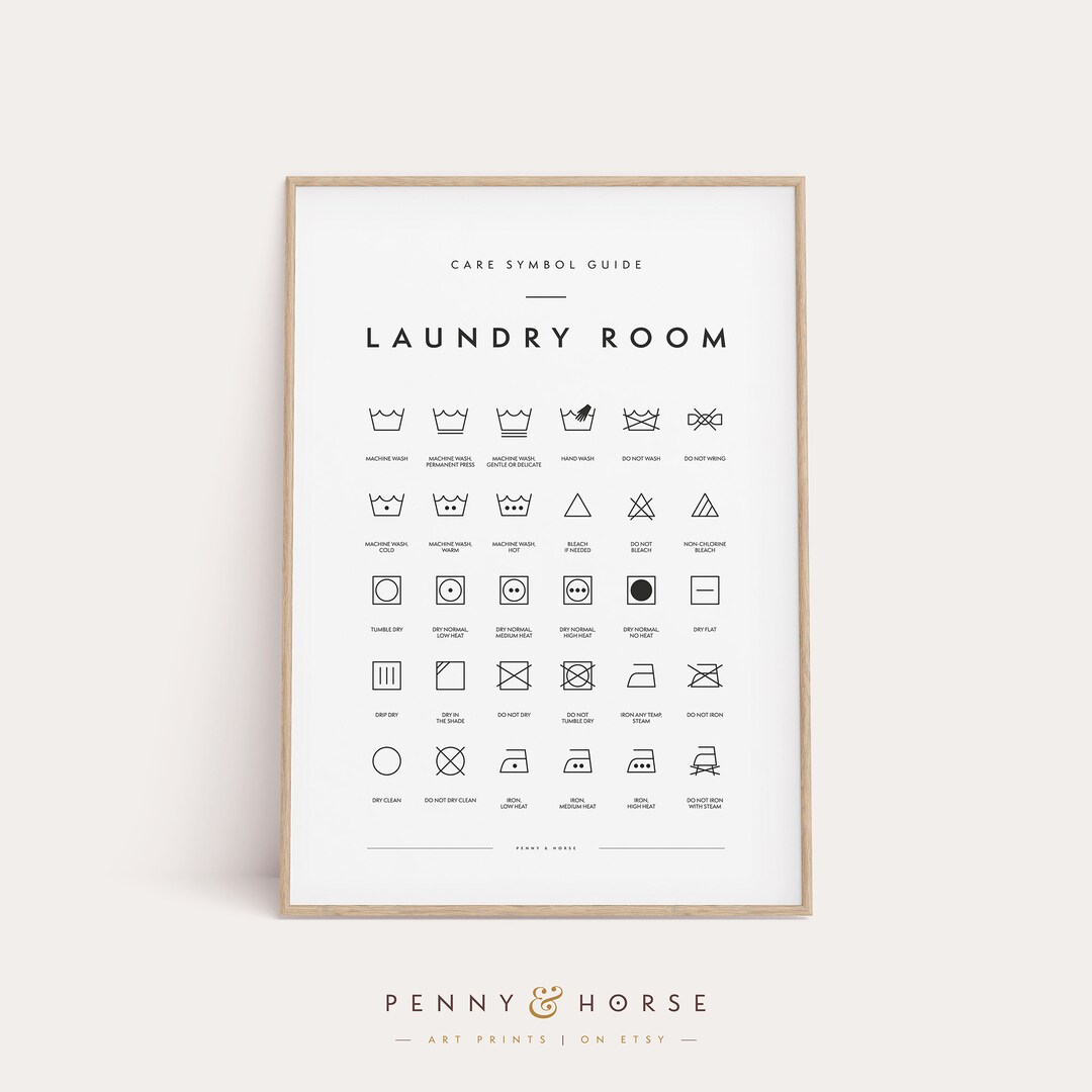 Laundry Room Symbols Print, Printable Art, Laundry Wall Decor, Laundry ...