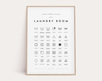 Laundry Room Symbols Print, Printable Art, Laundry Wall Decor, Laundry Room Signs, Laundry Symbols, Laundry Room Art, Laundry Art, Light