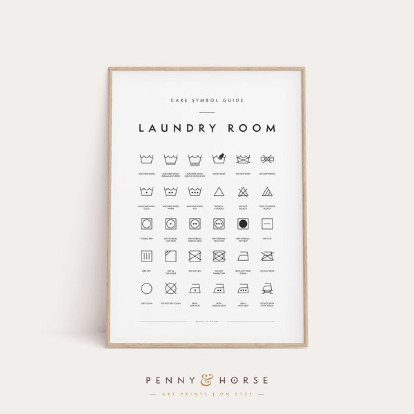 Laundry Room Symbols Print, Printable Art, Laundry Wall Decor, Laundry Room Signs, Laundry Symbols, Laundry Room Art, Laundry Art, Light