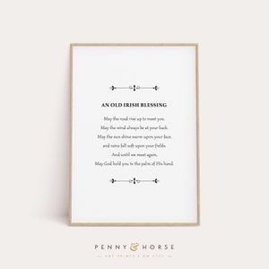 Old Irish Blessing Printable, Irish Prayer Wall Art, Irish Saying, Wedding Gift, Irish Home Decor, Celtic Christian Quote, Printable Gift