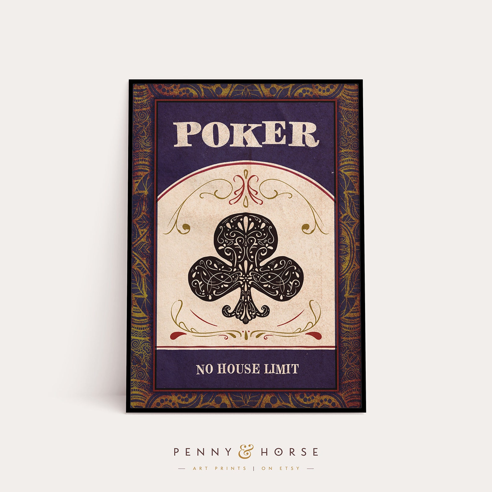 Vintage Poker Room Poster Wall Decor Man Cave Art Poker Etsy