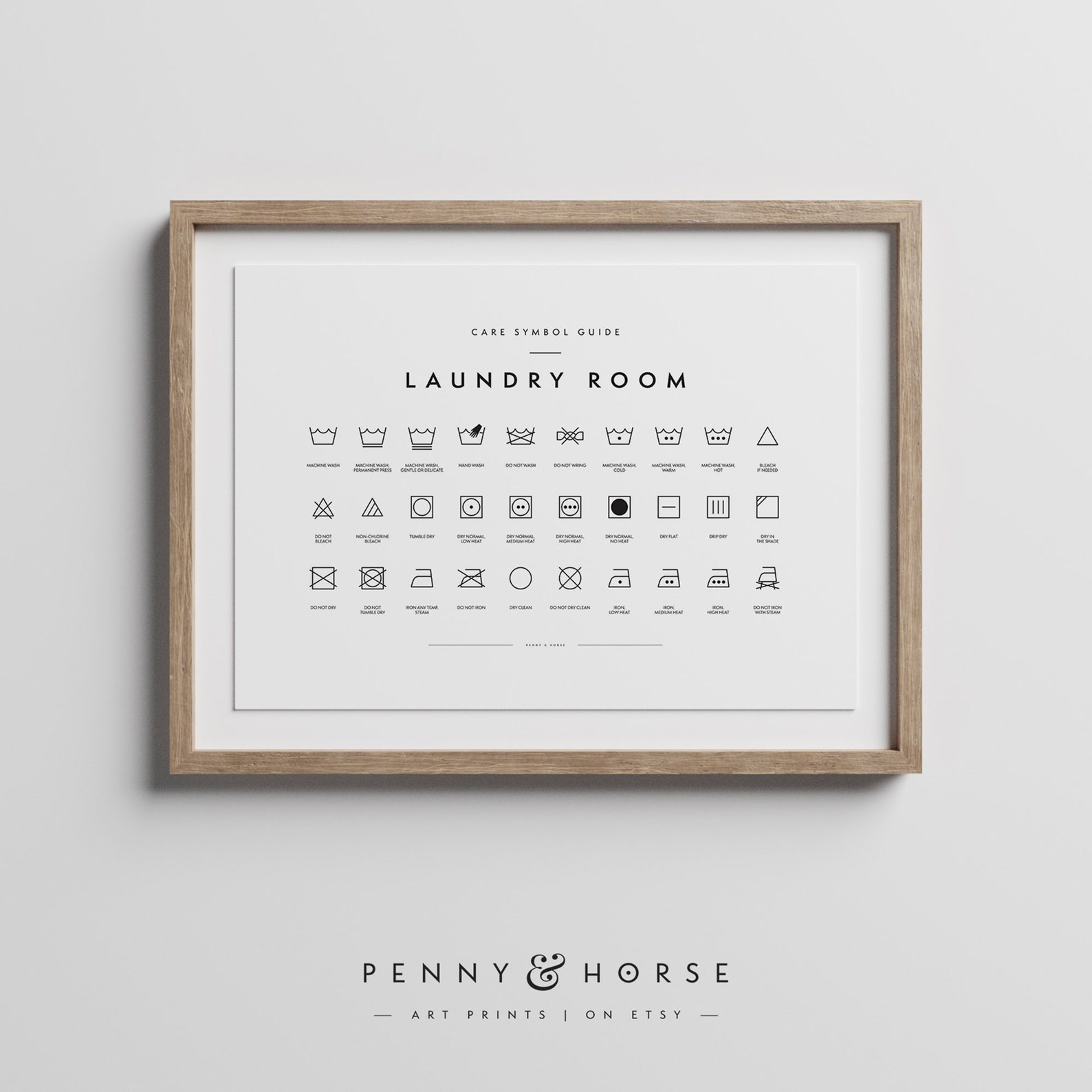 Laundry Room Symbols Print, Printable Art, Laundry Wall Decor, Laundry ...